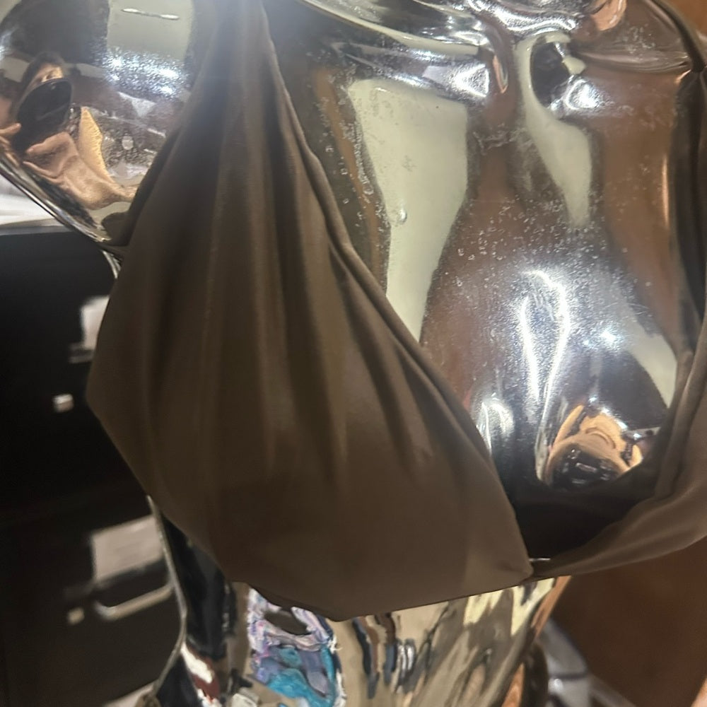 NWOT SIZE L Generic Brown Bikini with Plunge Neckline