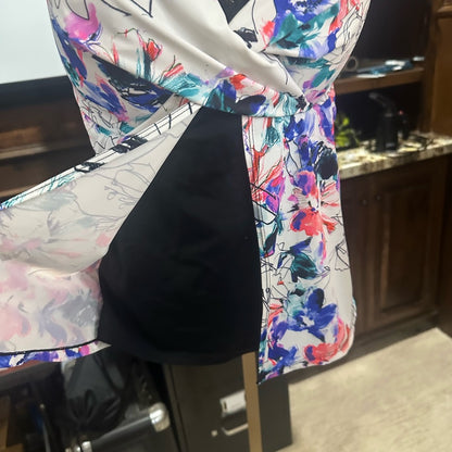 SIZE 22 Swimsuits For All Pink and Blue Bustier Wrap Camisole