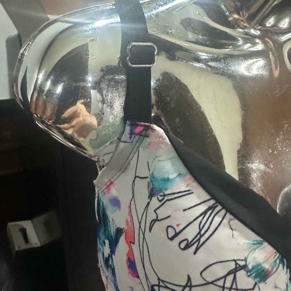 SIZE 22 Swimsuits For All Pink and Blue Bustier Wrap Camisole