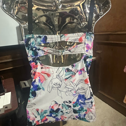 SIZE 22 Swimsuits For All Pink and Blue Bustier Wrap Camisole