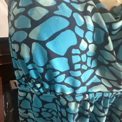 Swimsuits For All Blue Ruched Tie Front Bikini