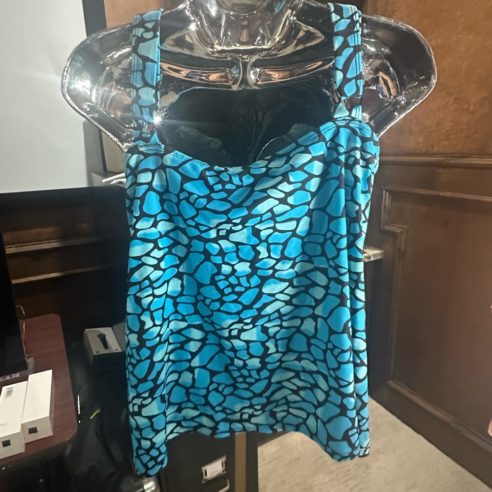 Swimsuits For All Blue Ruched Tie Front Bikini