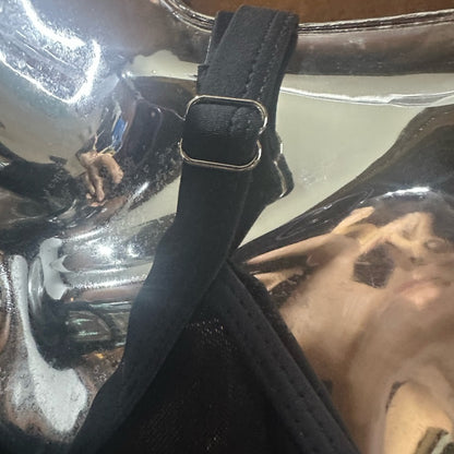 SIZE L Unique Vintage Black High-Neck Bikini