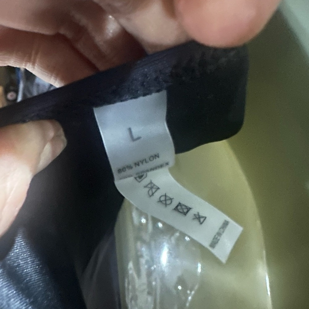 SIZE L Unique Vintage Black High-Neck Bikini