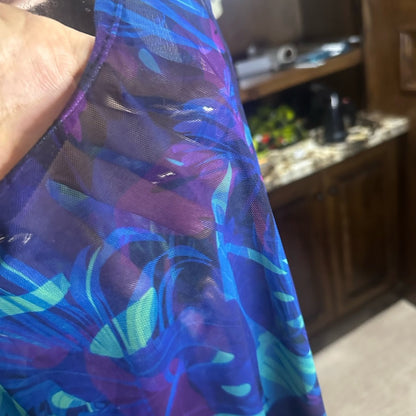 Swimsuits For All Blue Purple Sleeveless Sundress Coverup