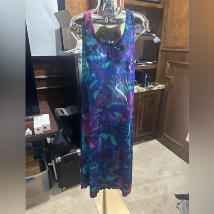 Swimsuits For All Blue Purple Sleeveless Sundress Coverup