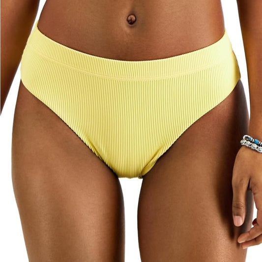 NWT SIZE M/10 Billabong Yellow Ribbed Bikini Bottom