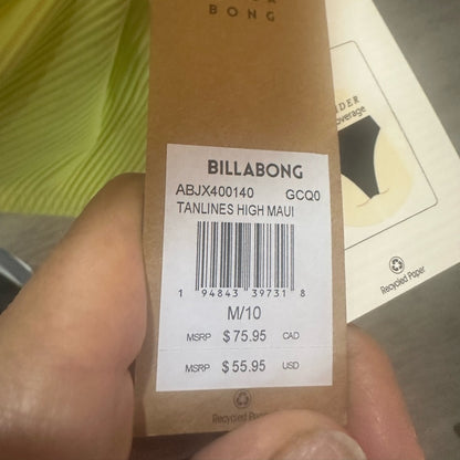 NWT SIZE M/10 Billabong Yellow Ribbed Bikini Bottom