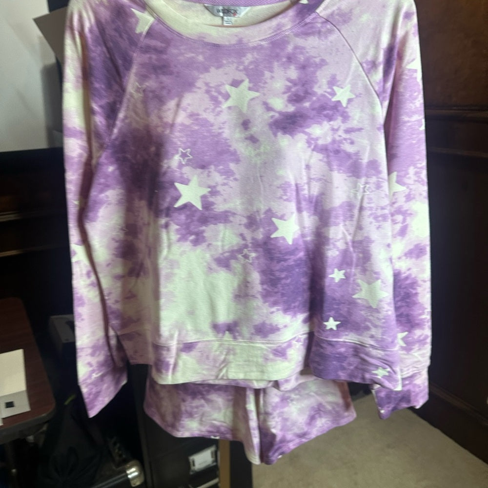 NWT SIZE L/ XL/XXL Wildfox Ethereal Purple and White Tie-Dye Set