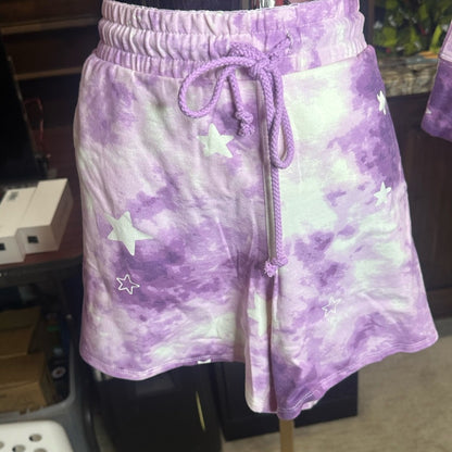 NWT SIZE L/ XL/XXL Wildfox Ethereal Purple and White Tie-Dye Set