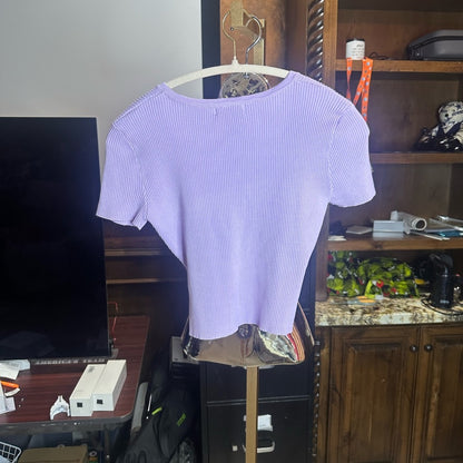 NWOT SIZE L Blu Pepper Purple Trendy Crop Top