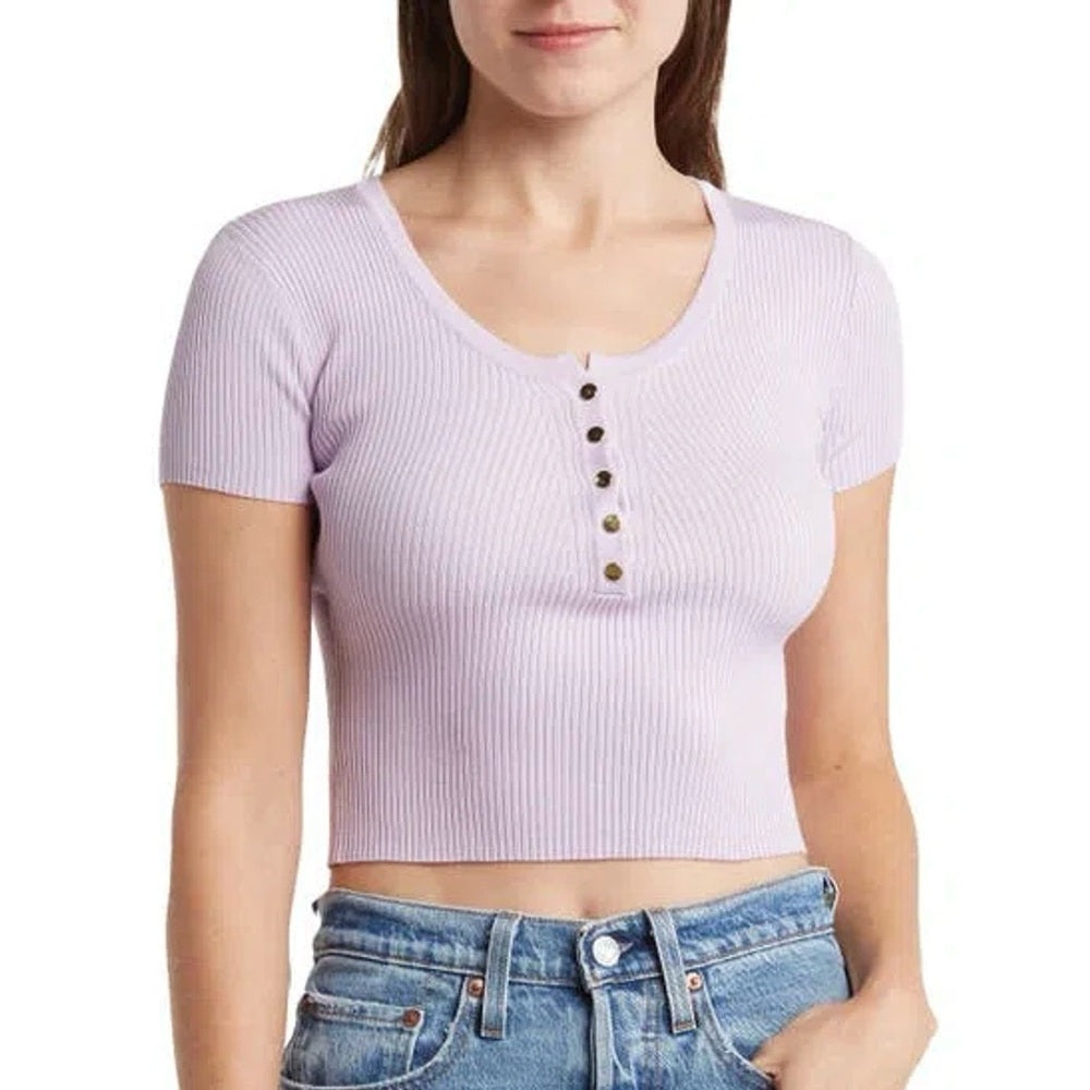 NWOT SIZE L Blu Pepper Purple Trendy Crop Top