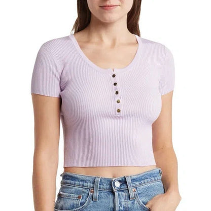 NWOT SIZE L Blu Pepper Purple Trendy Crop Top