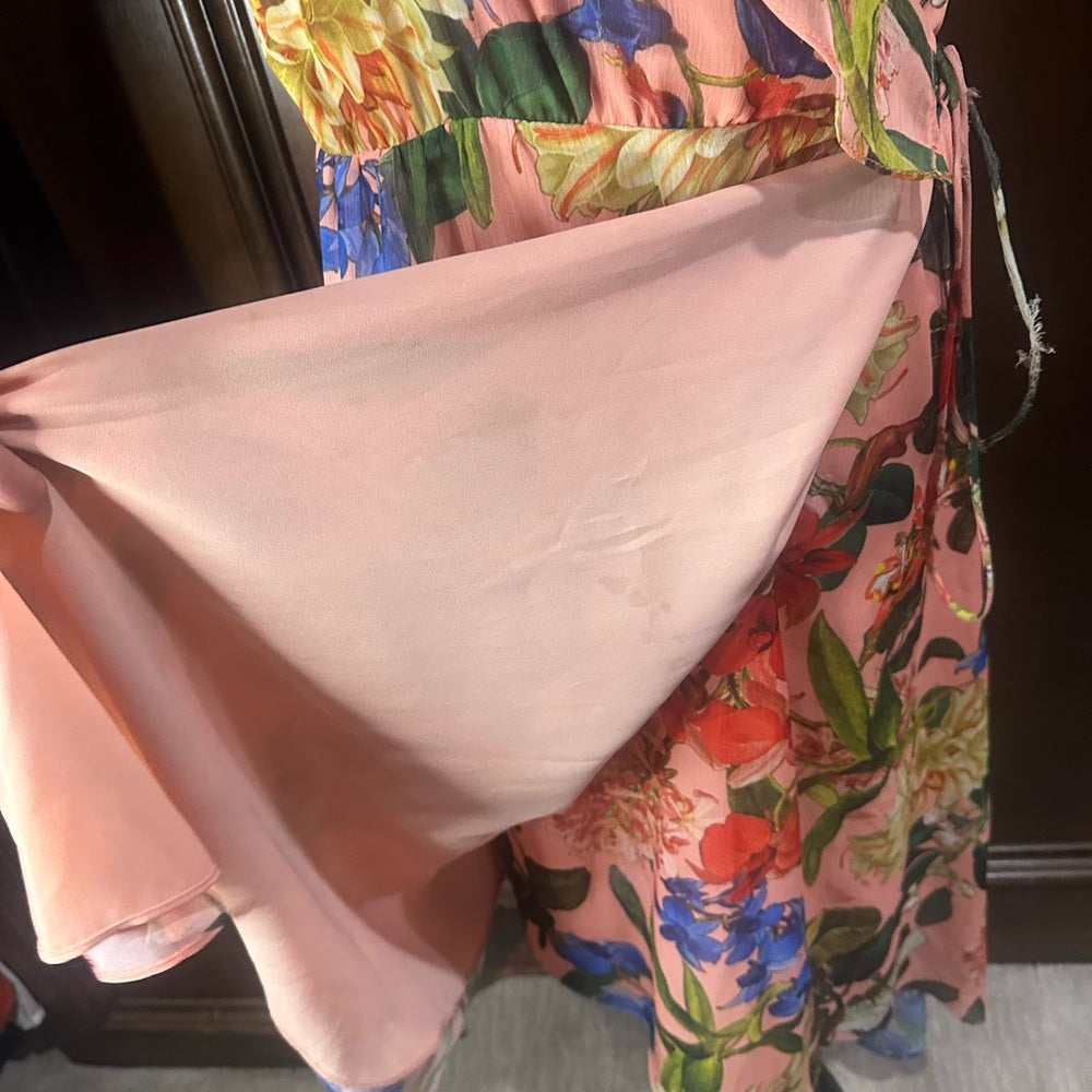 SIZE XL Gibson Latimer Orange and Blue Asymmetrical Sundress