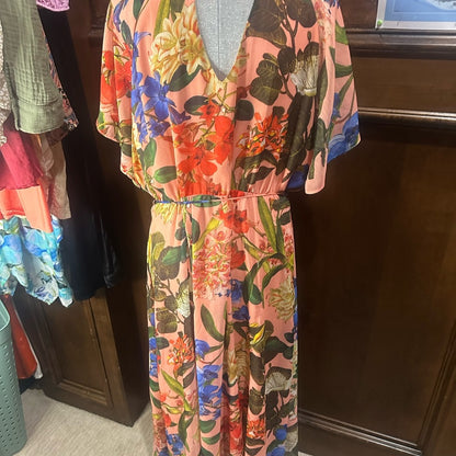 SIZE XL Gibson Latimer Orange and Blue Asymmetrical Sundress