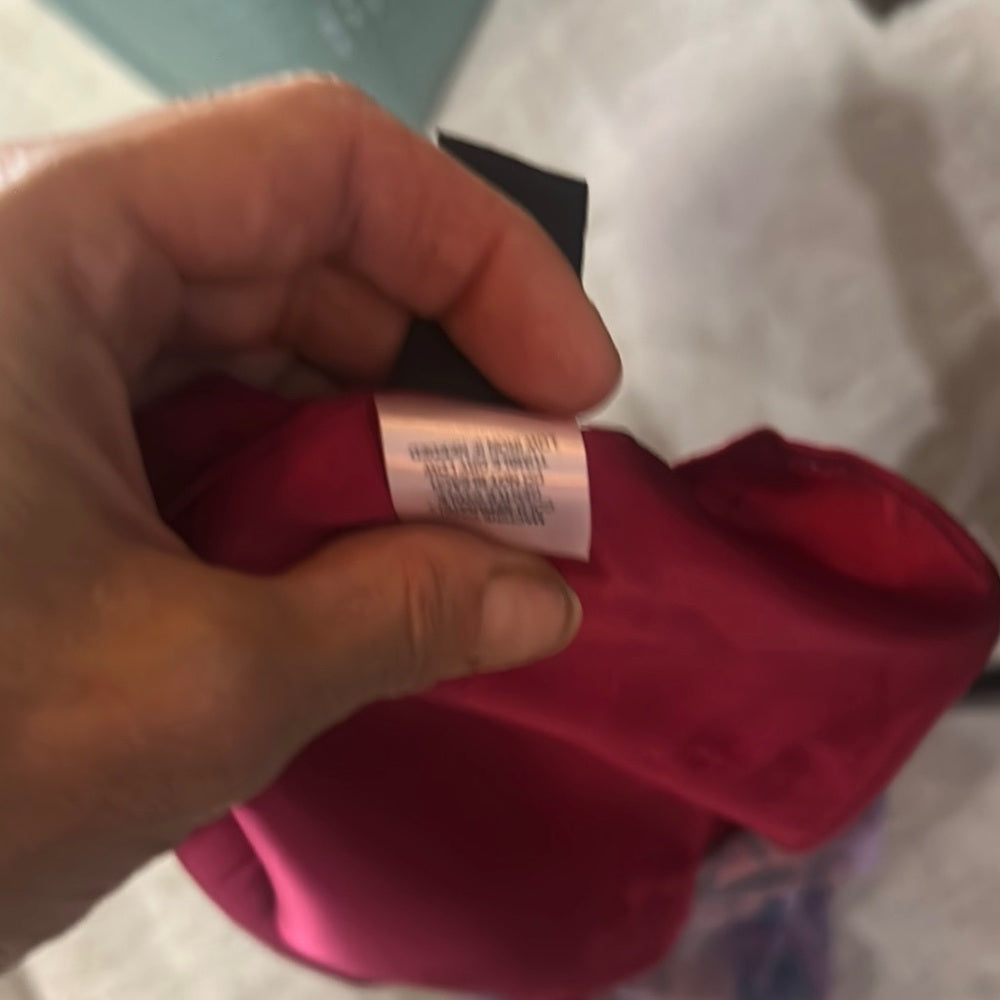 SIZE 8 Elegant Pink and Black Bishop Sleeve Gown for Weddings