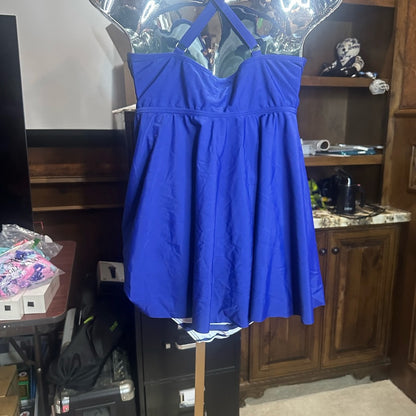 Blue and White Bikini Swimwear