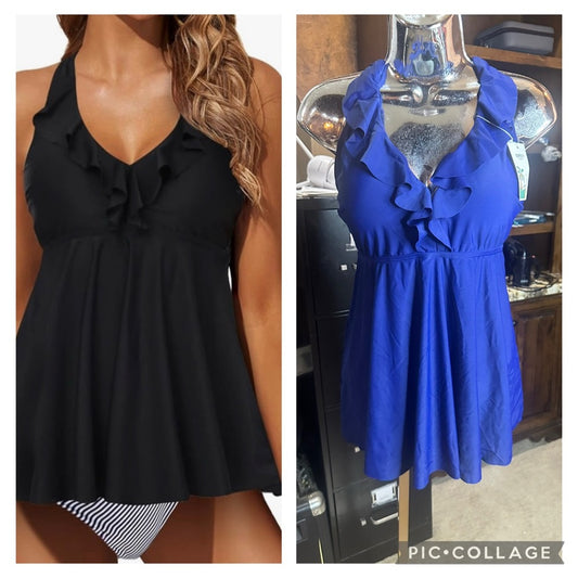 Blue and White Bikini Swimwear