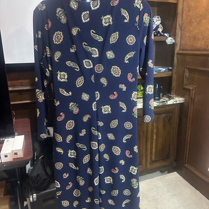 Ralph Lauren Blue Wrap Sundress V-Neck Tie Front