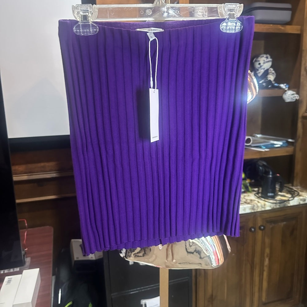 NWT SIZE L Cotton Citizen Blue and Purple Ribbed Mini Skirt for Night Out