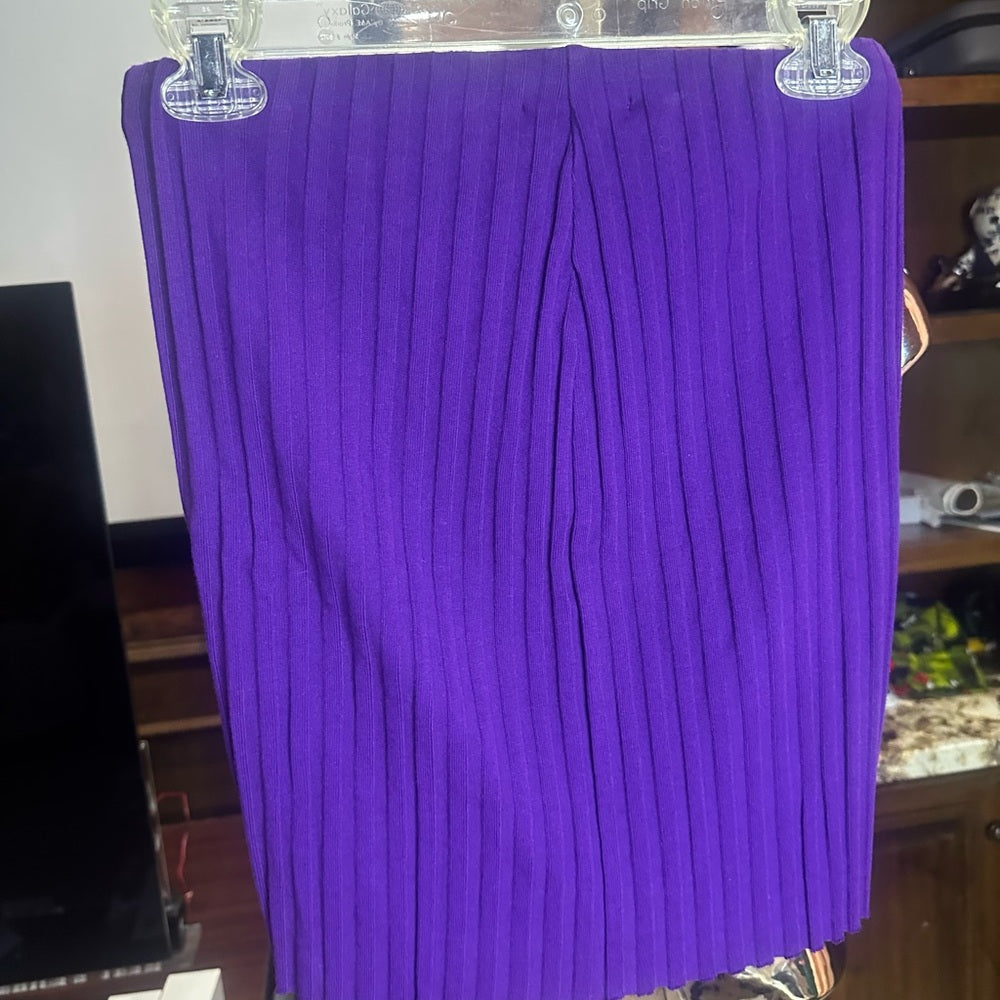 NWT SIZE L Cotton Citizen Blue and Purple Ribbed Mini Skirt for Night Out