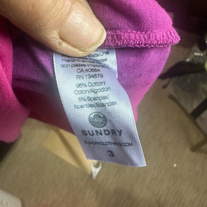 NWT SIZE L/3 v VM eëh Sundry Skater Mini Skirt in Gray and Pink with Tie Front