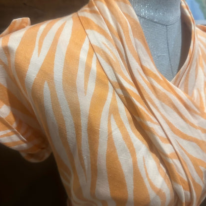 Size 42/44 Derek Lam Orange Midi Dress Elegant Statement