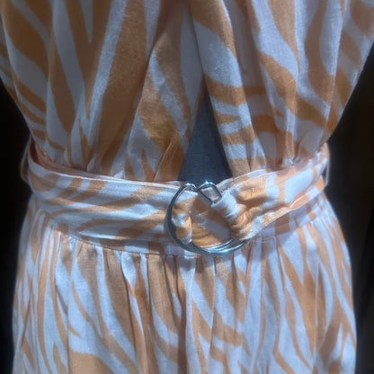 Size 42/44 Derek Lam Orange Midi Dress Elegant Statement