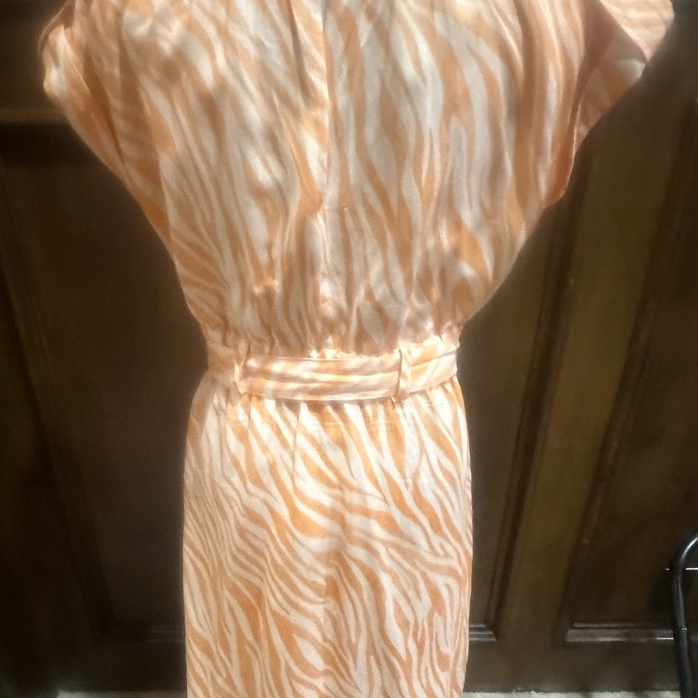 Size 42/44 Derek Lam Orange Midi Dress Elegant Statement