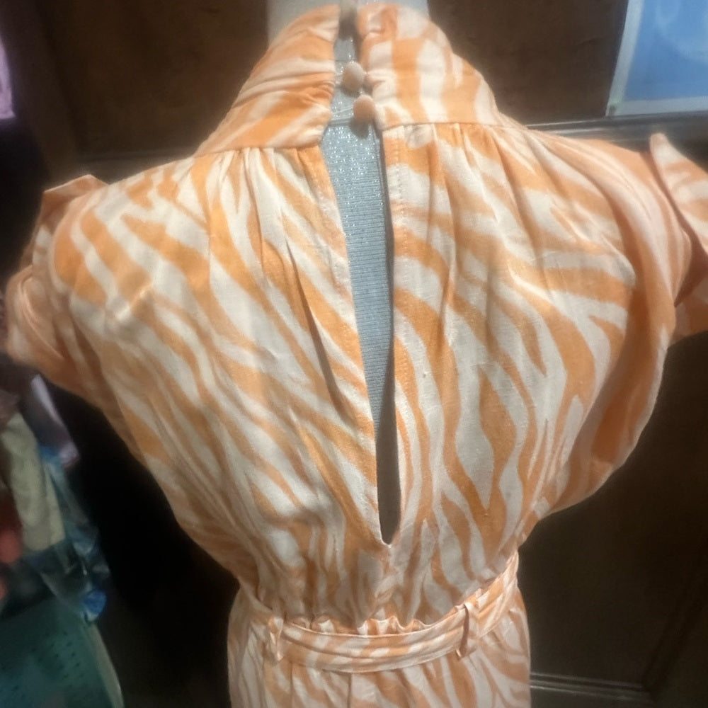 Size 42/44 Derek Lam Orange Midi Dress Elegant Statement