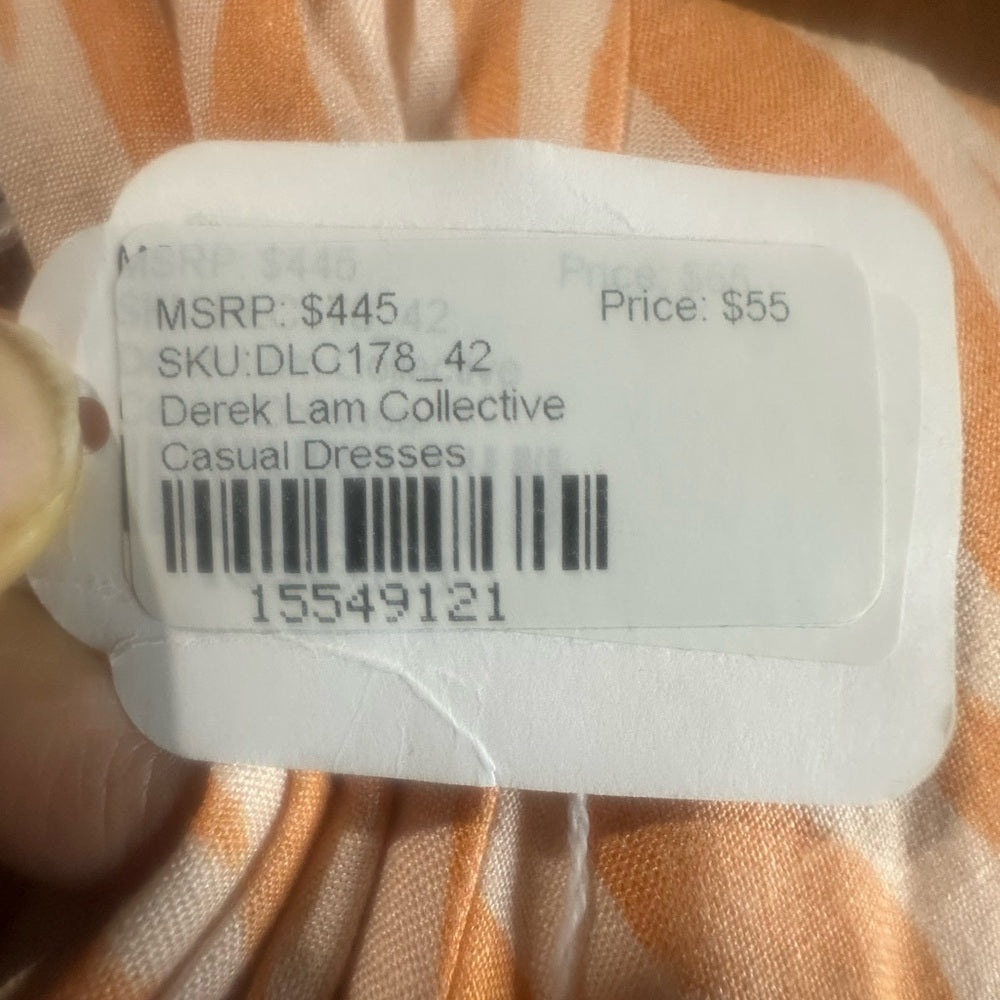 Size 42/44 Derek Lam Orange Midi Dress Elegant Statement