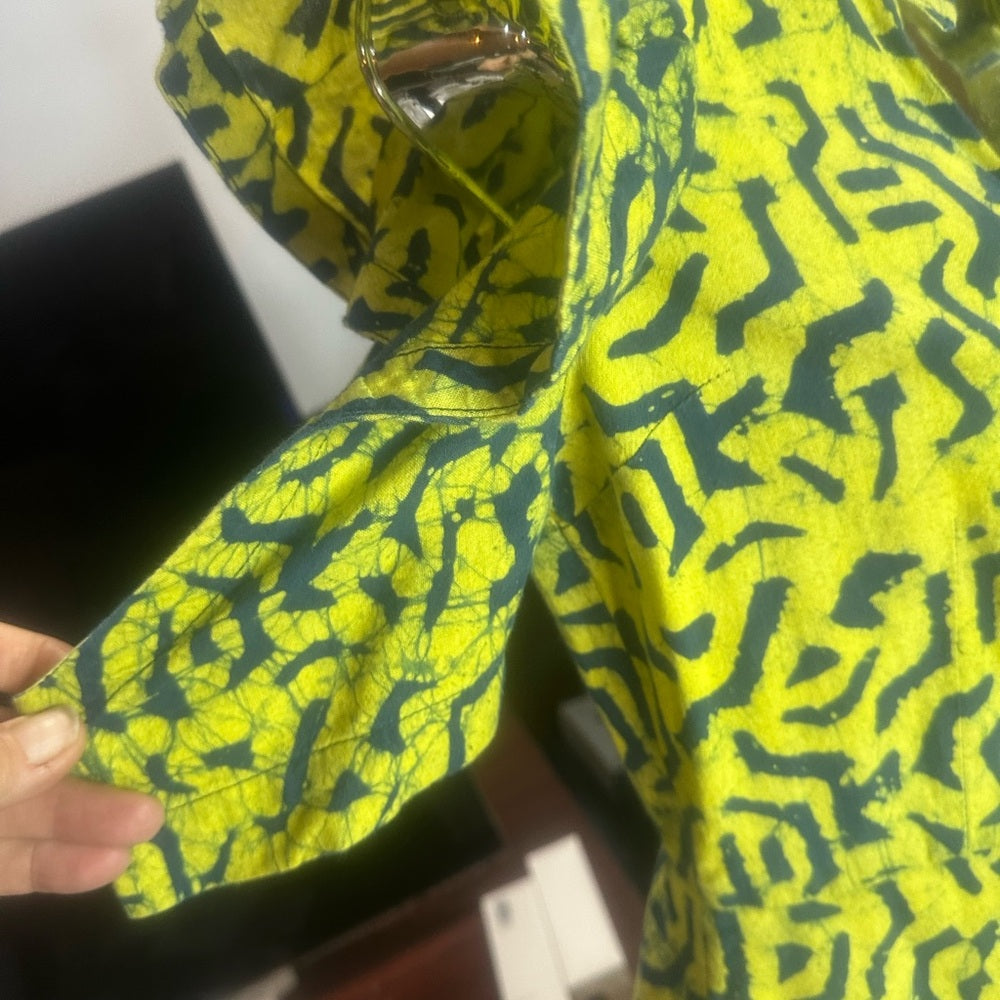 SIZE S Kali Green and Black Mini Dress for a Night Out