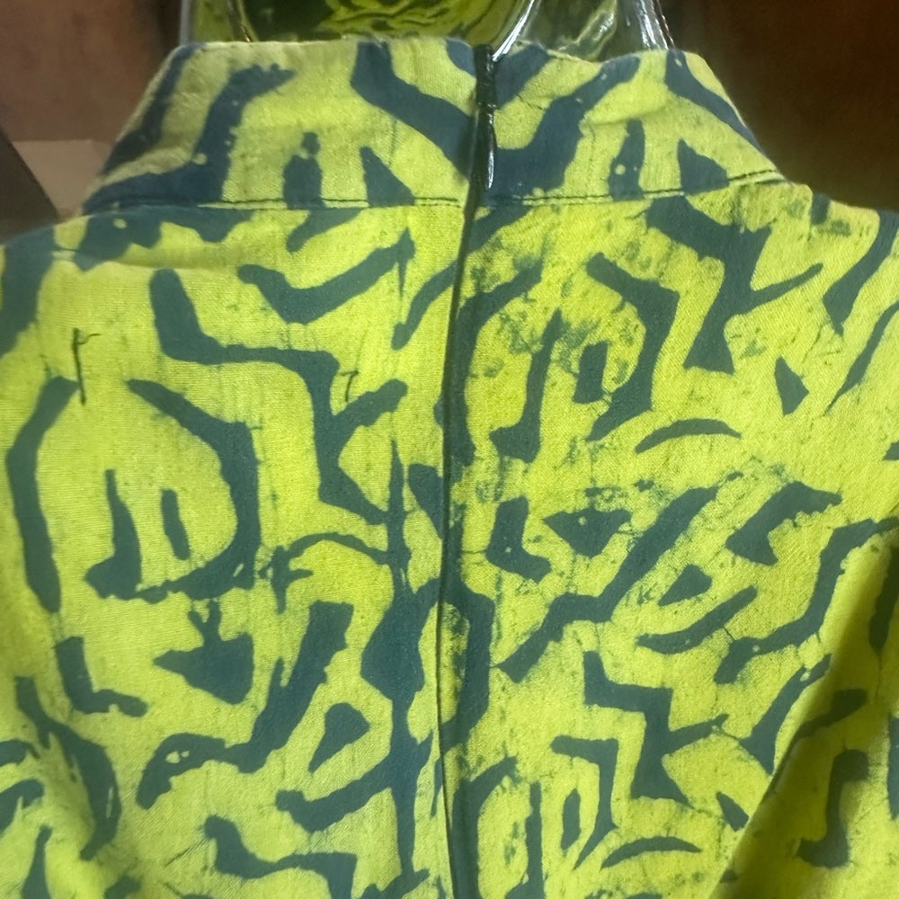 SIZE S Kali Green and Black Mini Dress for a Night Out