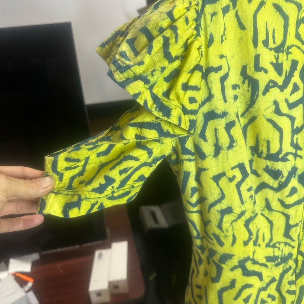 SIZE S Kali Green and Black Mini Dress for a Night Out