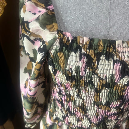 SIZE L Vero Moda Floral Mini Dress - Green, Pink, White