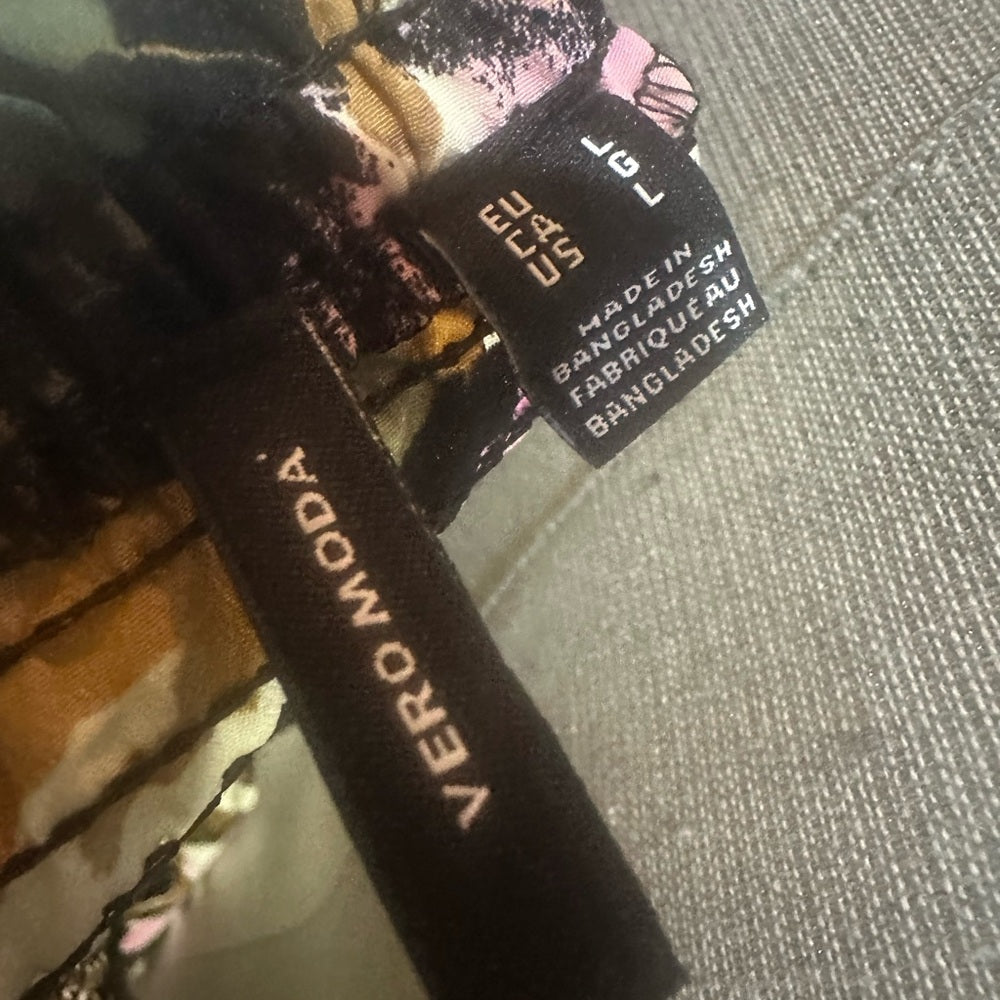 SIZE L Vero Moda Floral Mini Dress - Green, Pink, White