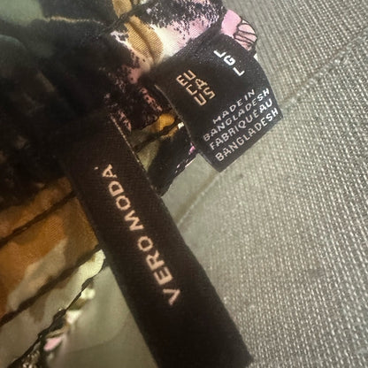 SIZE L Vero Moda Floral Mini Dress - Green, Pink, White