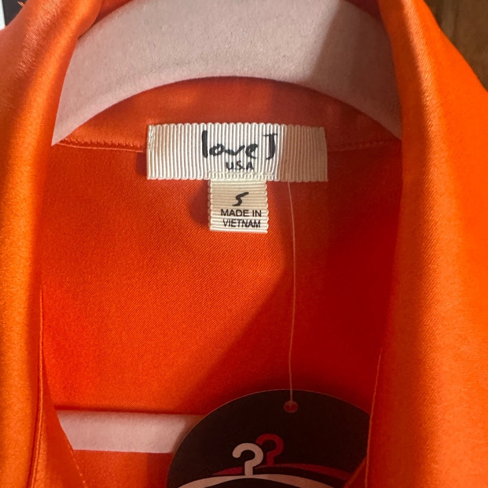 NWOT SIZE S Love J Vibrant Orange Two-Piece Set