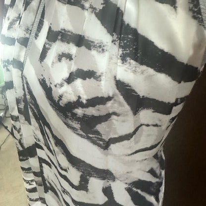 Vince Camuto Black and White Sleeveless Halter Maxi Dress