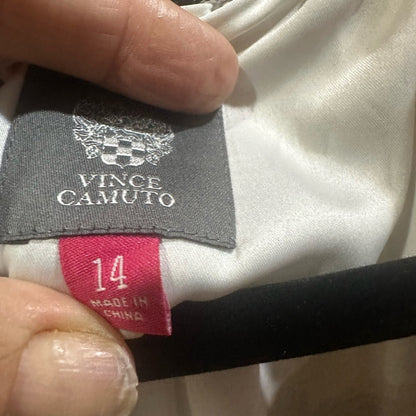 Vince Camuto Black and White Sleeveless Halter Maxi Dress