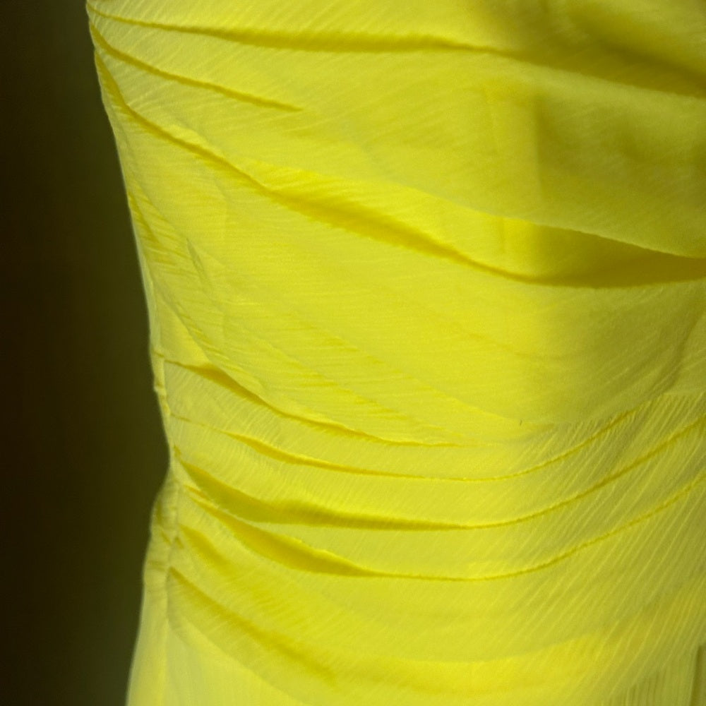 NWT SIZE 12 David's Bridal Strapless Yellow Dress