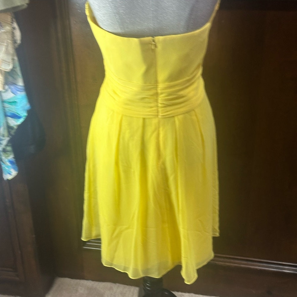 NWT SIZE 12 David's Bridal Strapless Yellow Dress