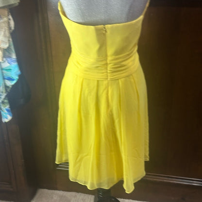 NWT SIZE 12 David's Bridal Strapless Yellow Dress