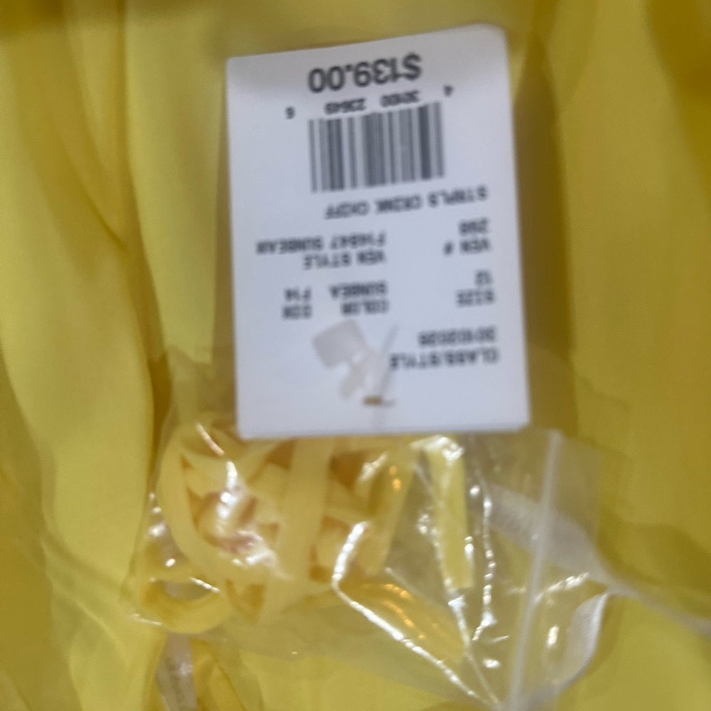 NWT SIZE 12 David's Bridal Strapless Yellow Dress