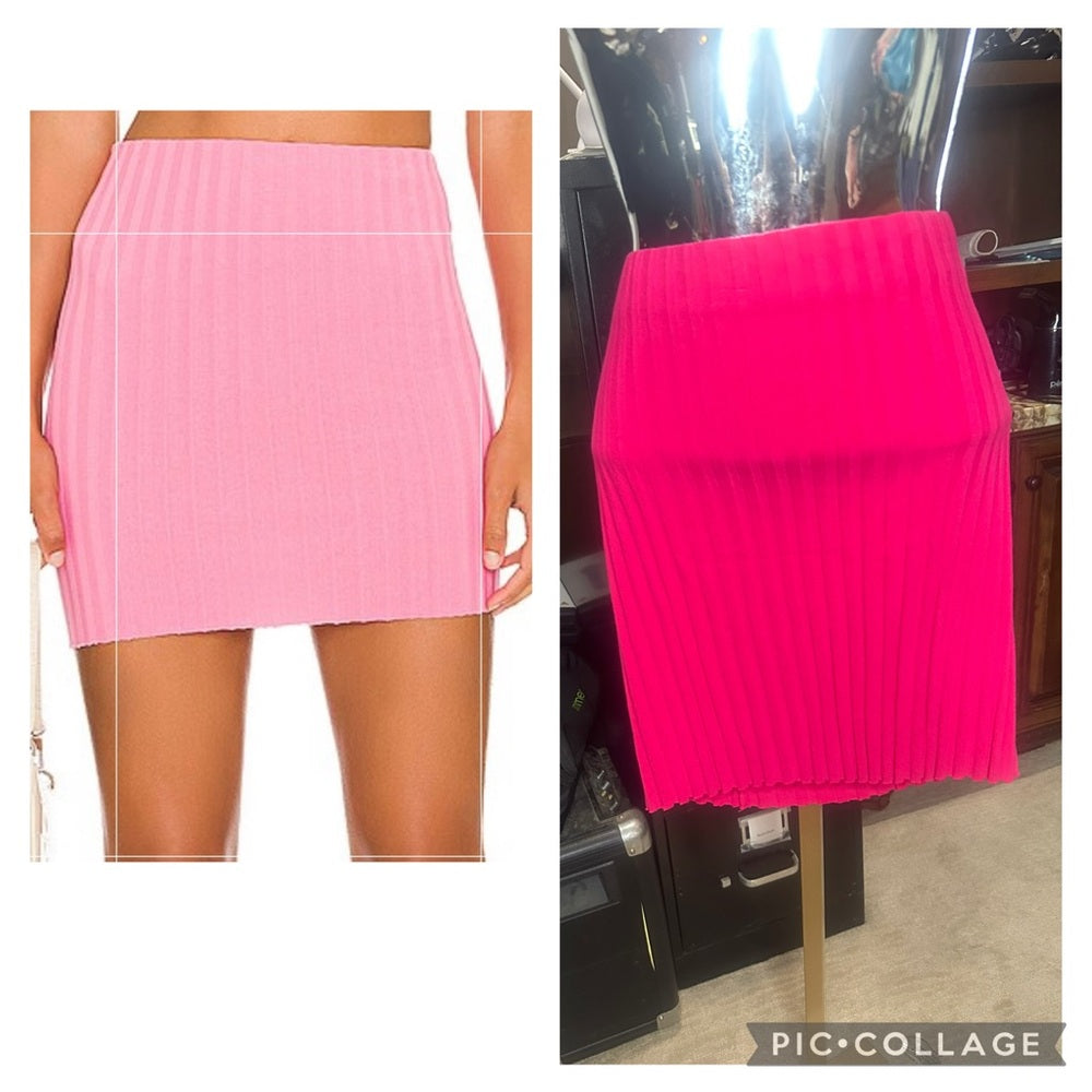 NWT SIZE M Cotton Citizen Pink Ribbed Mini Skirt for Night Out