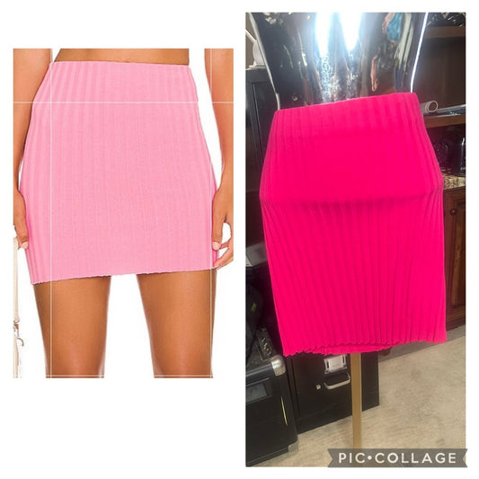 NWT SIZE M Cotton Citizen Pink Ribbed Mini Skirt for Night Out