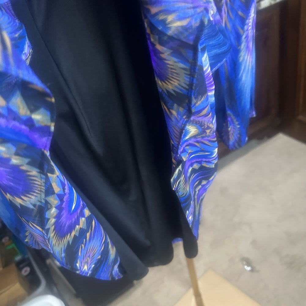 SIZE S Chic Long Sleeve Dress in Blue and Purple