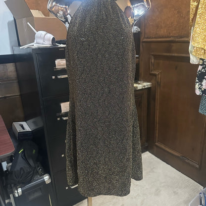 NWT SIZE L Show Me Your MuMu Silver Sleeveless Halter Mini Dress