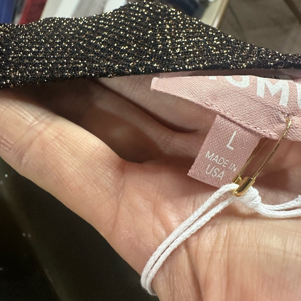 NWT SIZE L Show Me Your MuMu Silver Sleeveless Halter Mini Dress