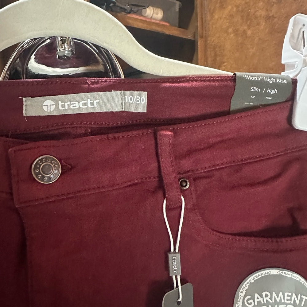 Tractr Red Skinny Jeans Sleek High-Rise